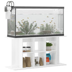 Soporte de acuario madera ingeniería blanco brillo 120x40x60 cm