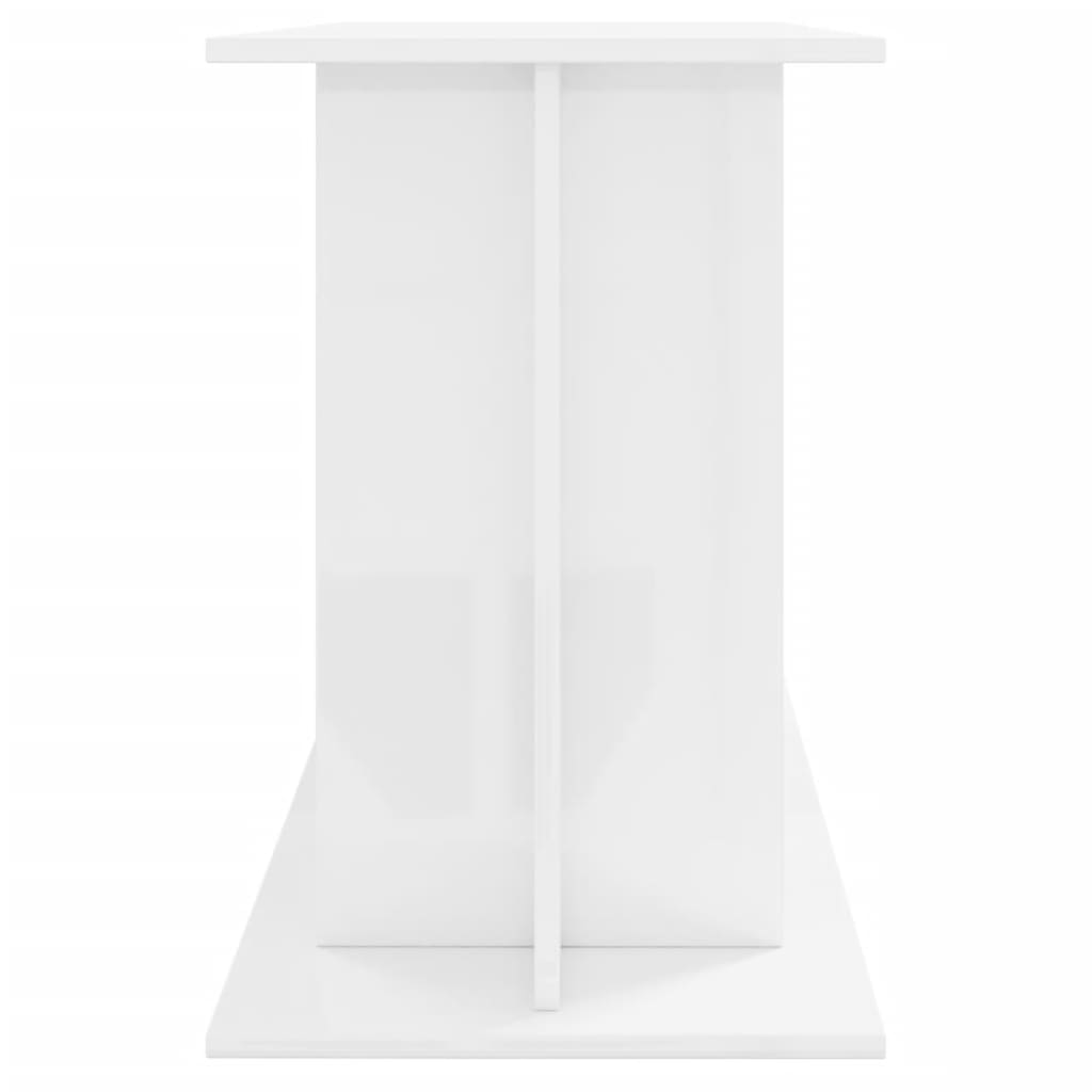 Soporte de acuario madera ingeniería blanco brillo 120x40x60 cm