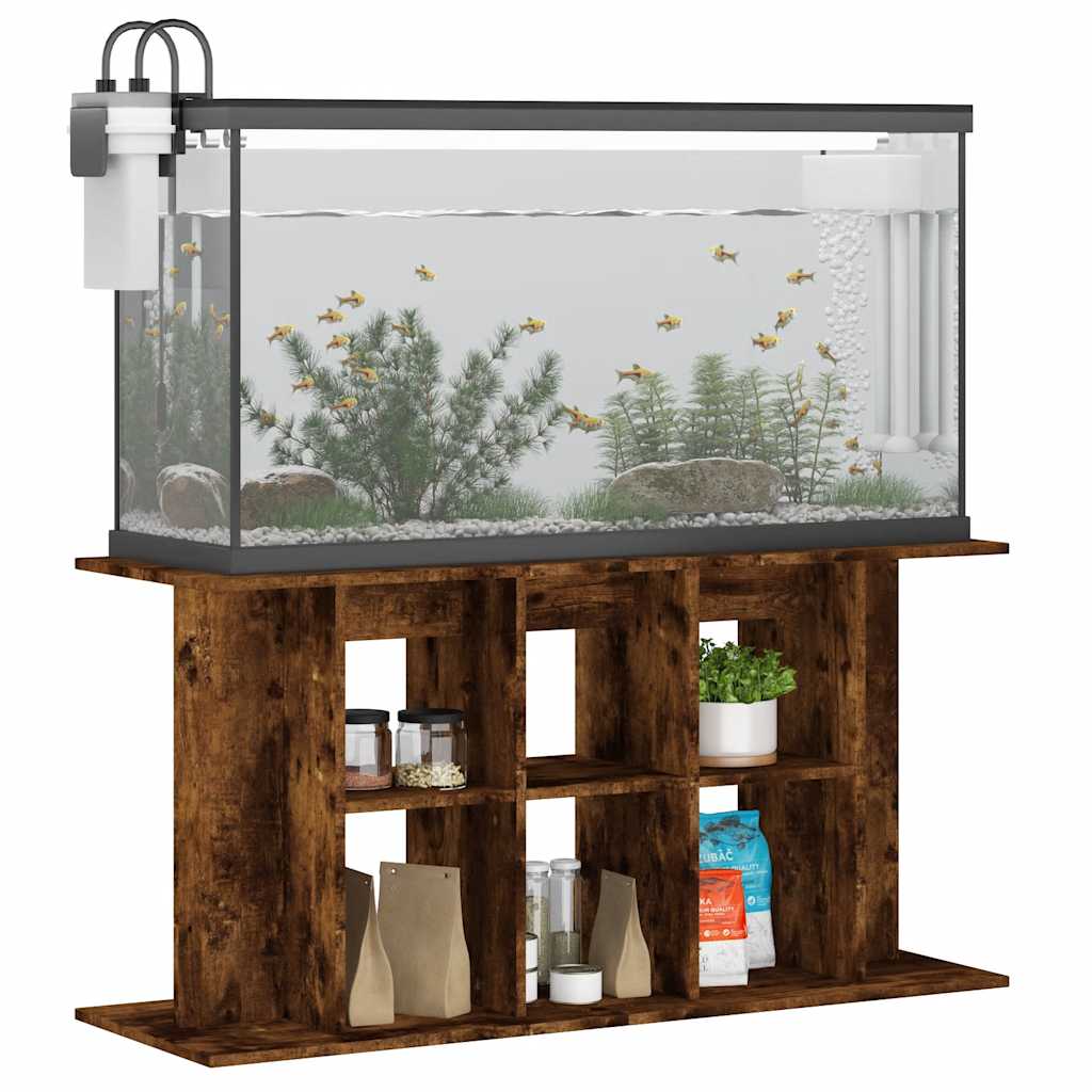 Soporte de acuario madera ingeniería roble ahumado 120x40x60 cm