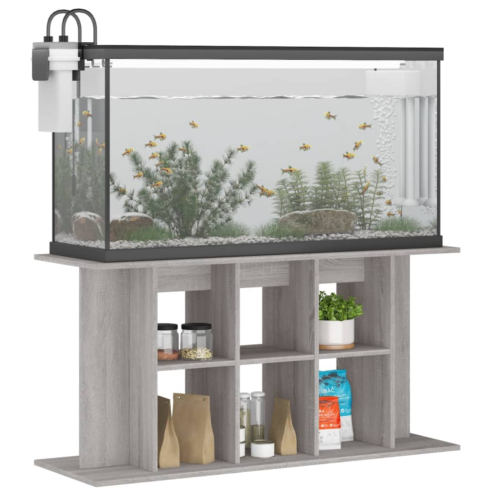 Soporte para acuario madera ingeniería gris Sonoma 120x40x60 cm