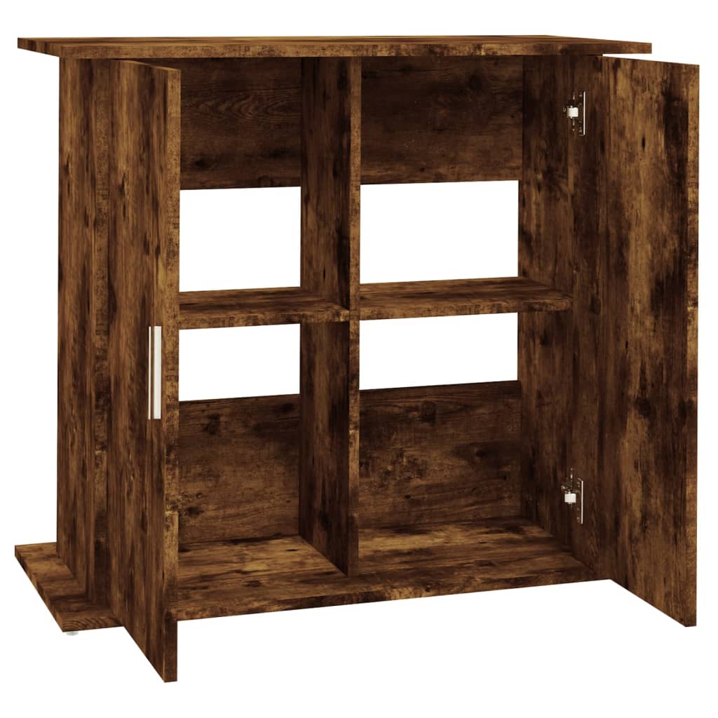 Soporte de acuario madera ingeniería roble ahumado 81x36x73 cm