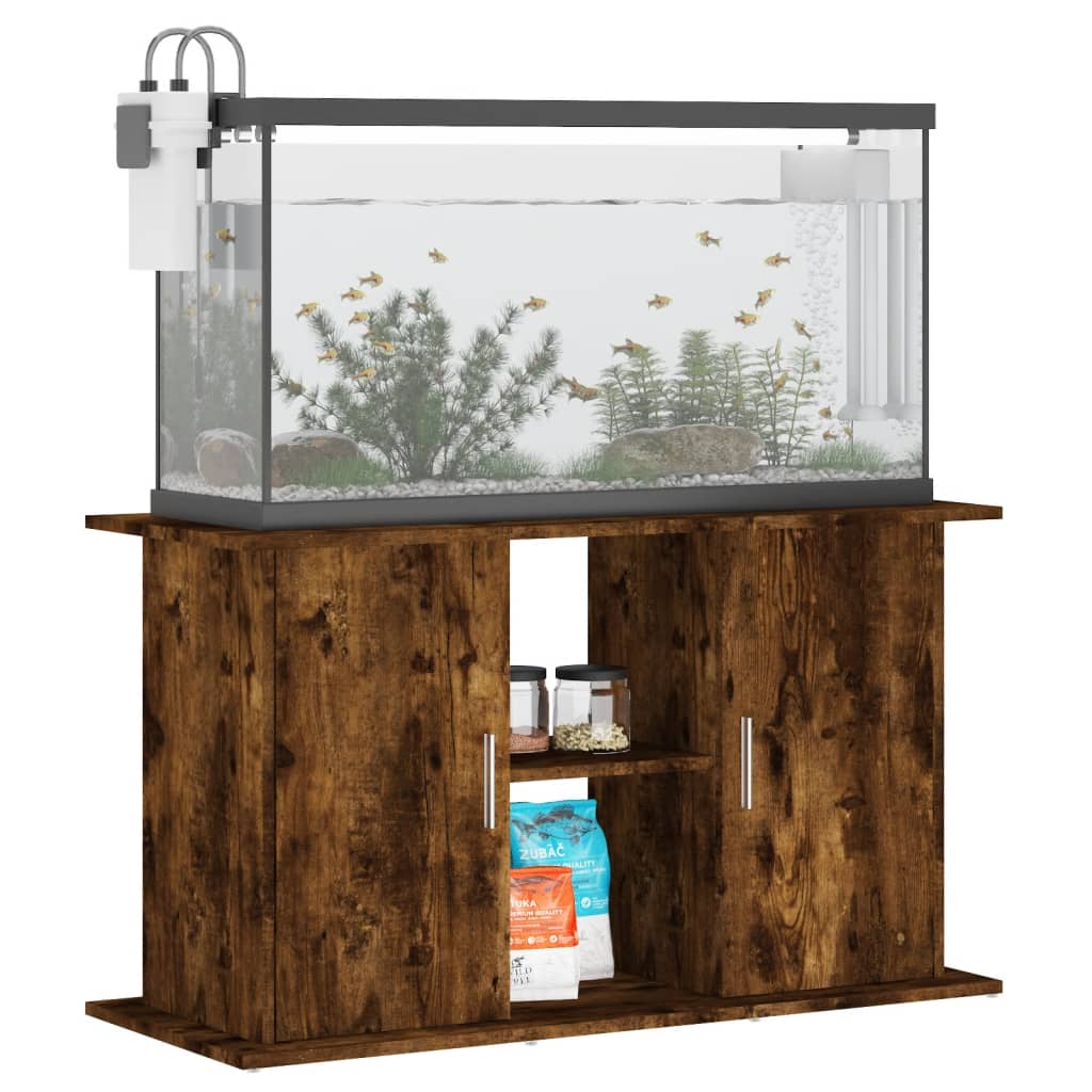 Soporte de acuario madera ingeniería roble ahumado 101x41x58 cm