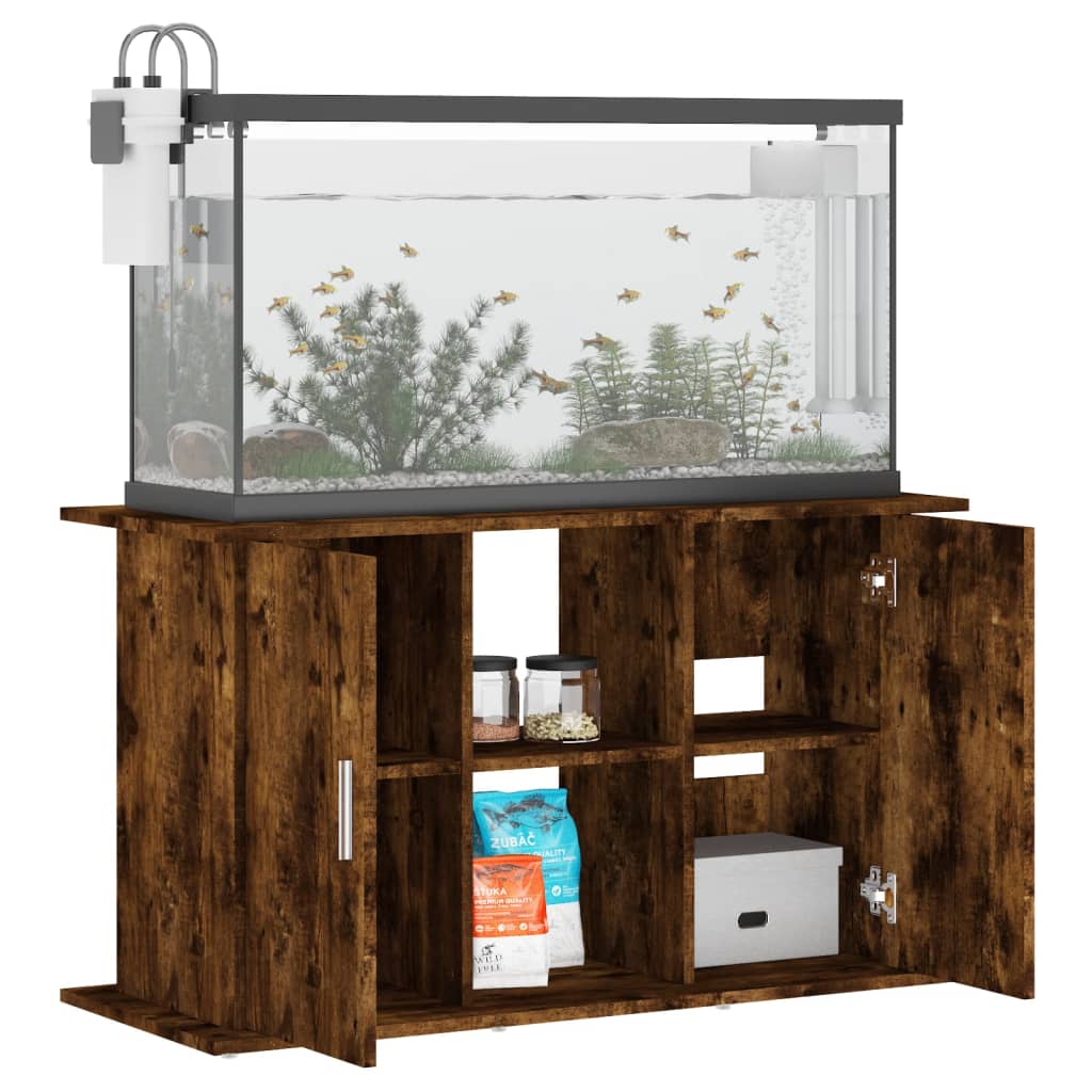 Soporte de acuario madera ingeniería roble ahumado 101x41x58 cm