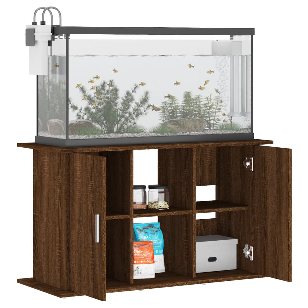 Soporte de acuario madera ingeniería marrón roble 101x41x58 cm