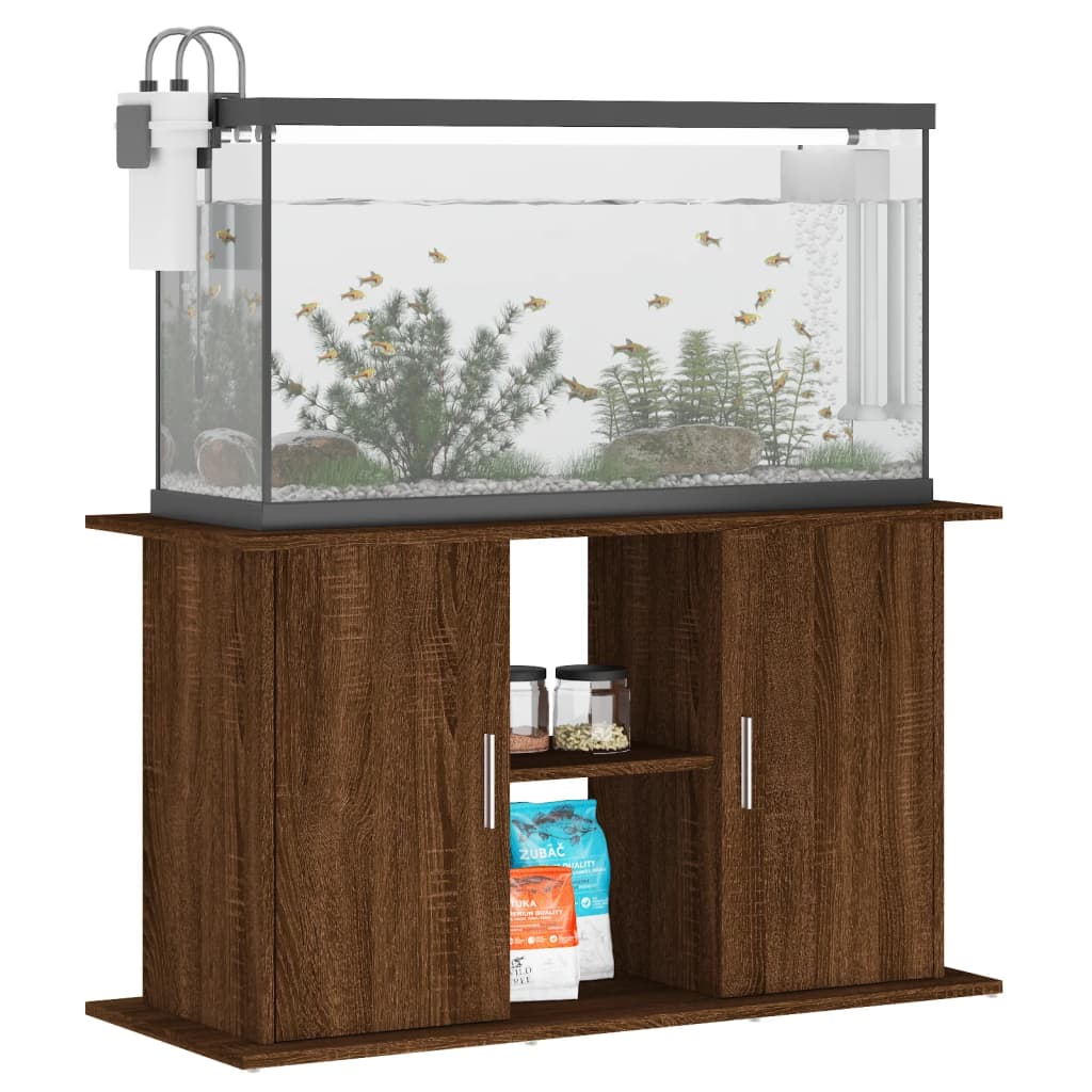 Soporte de acuario madera ingeniería marrón roble 101x41x58 cm