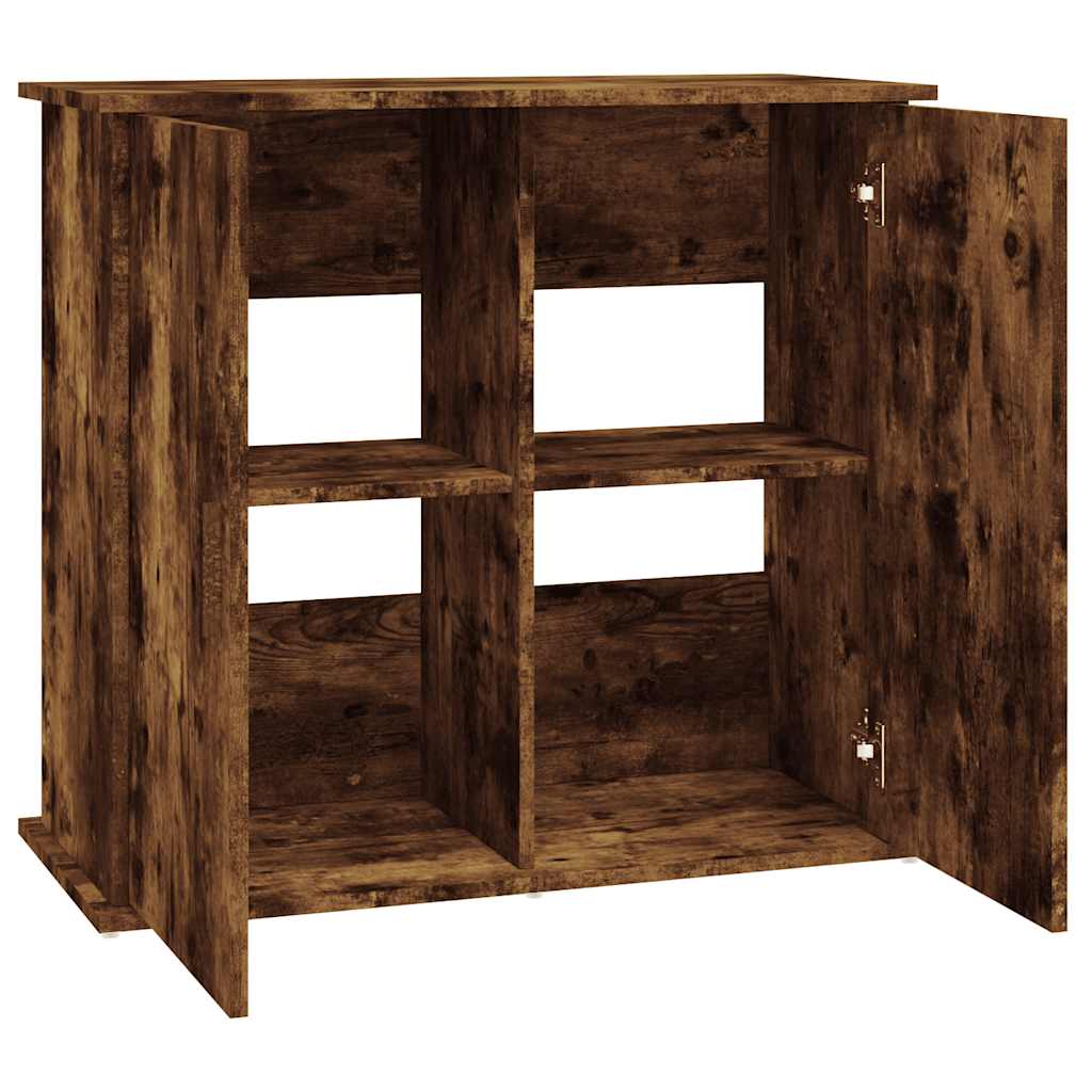 Soporte de acuario madera ingeniería roble ahumado 81x36x73 cm