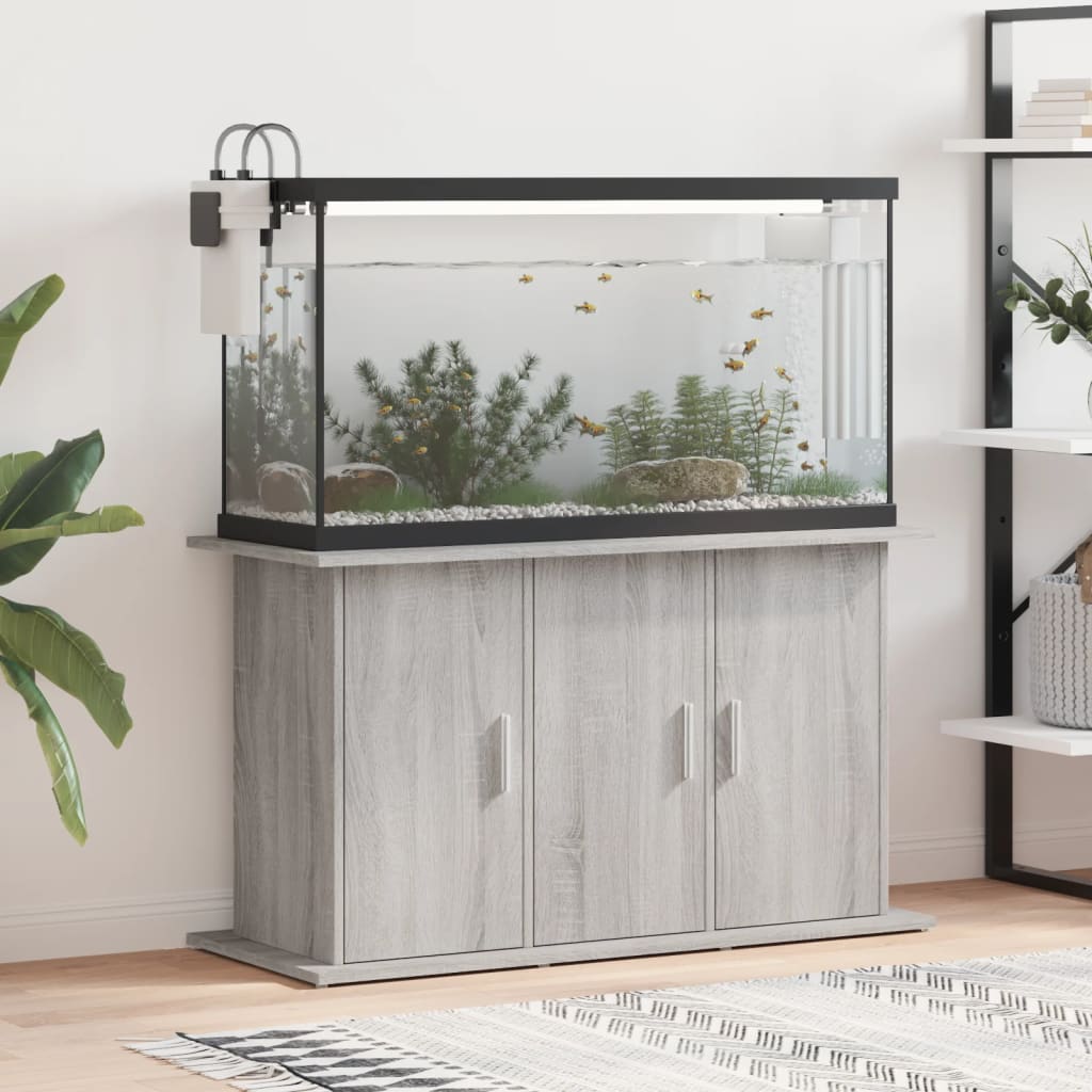 Soporte para acuario madera ingeniería gris Sonoma 101x41x58 cm