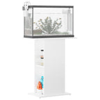 Soporte acuario madera ingeniería blanco brillo 60,5x36x72,5 cm