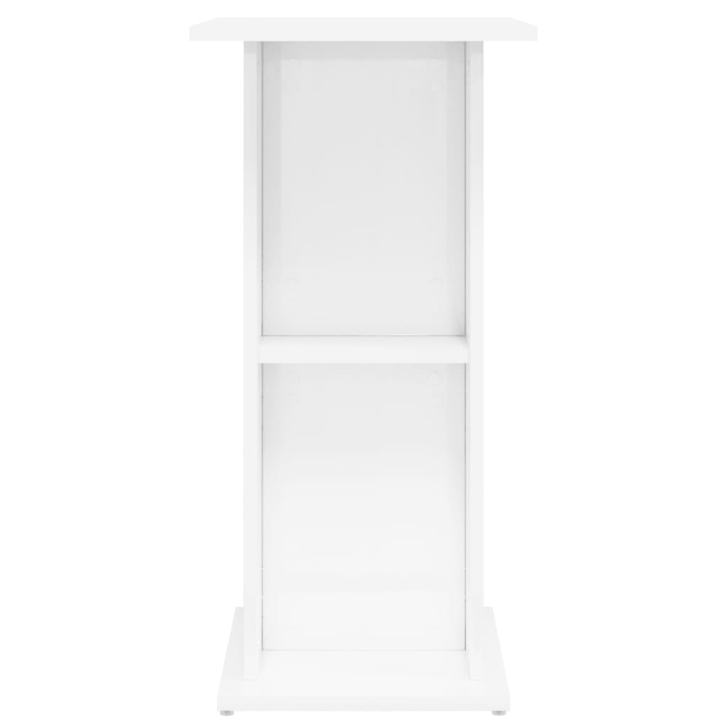 Soporte acuario madera ingeniería blanco brillo 60,5x36x72,5 cm