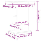 Soporte acuario madera ingeniería roble ahumado 60,5x36x72,5 cm