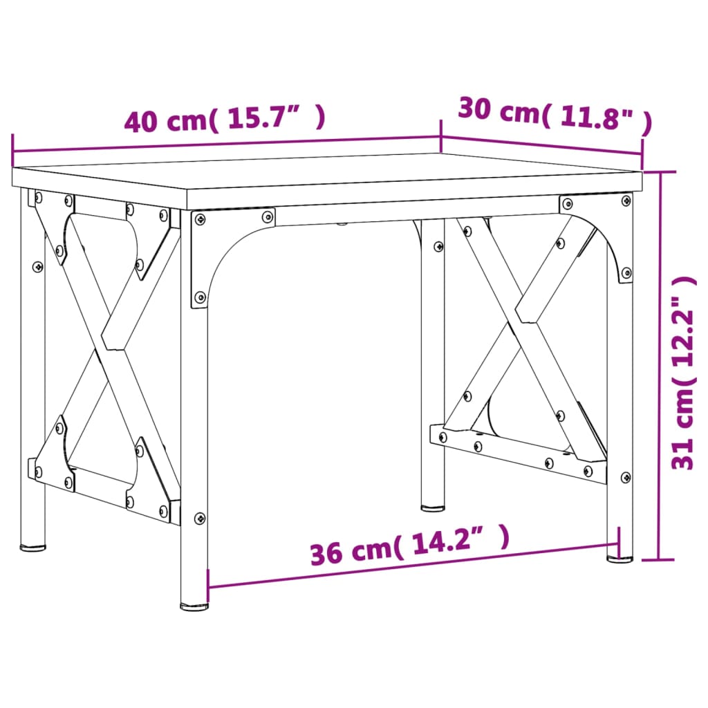 Soporte de impresora madera ingeniería gris Sonoma 40x30x31 cm