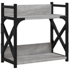 Soporte de impresora 2 niveles gris Sonoma 40x20x40 cm
