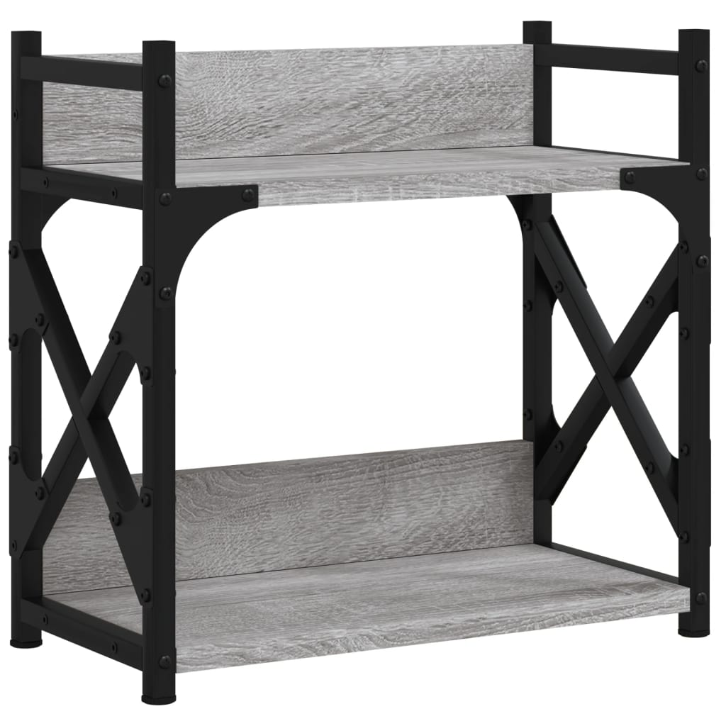 Soporte de impresora 2 niveles gris Sonoma 40x20x40 cm