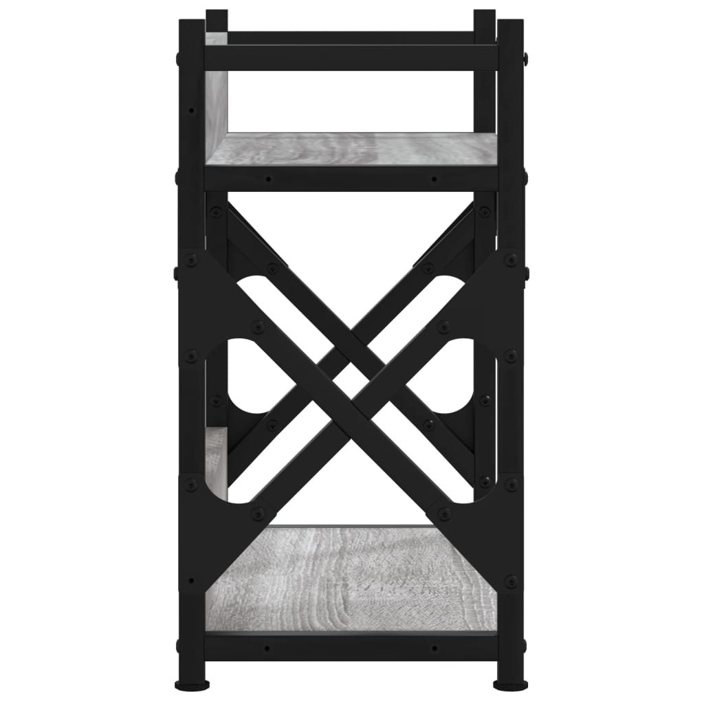 Soporte de impresora 2 niveles gris Sonoma 40x20x40 cm