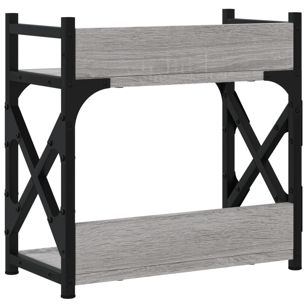 Soporte de impresora 2 niveles gris Sonoma 40x20x40 cm