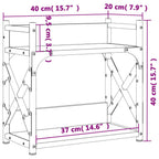Soporte de impresora 2 niveles gris Sonoma 40x20x40 cm
