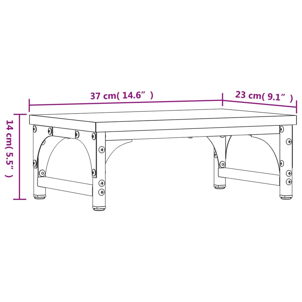 Soporte para pantalla madera de ingeniería negro 37x23x14 cm