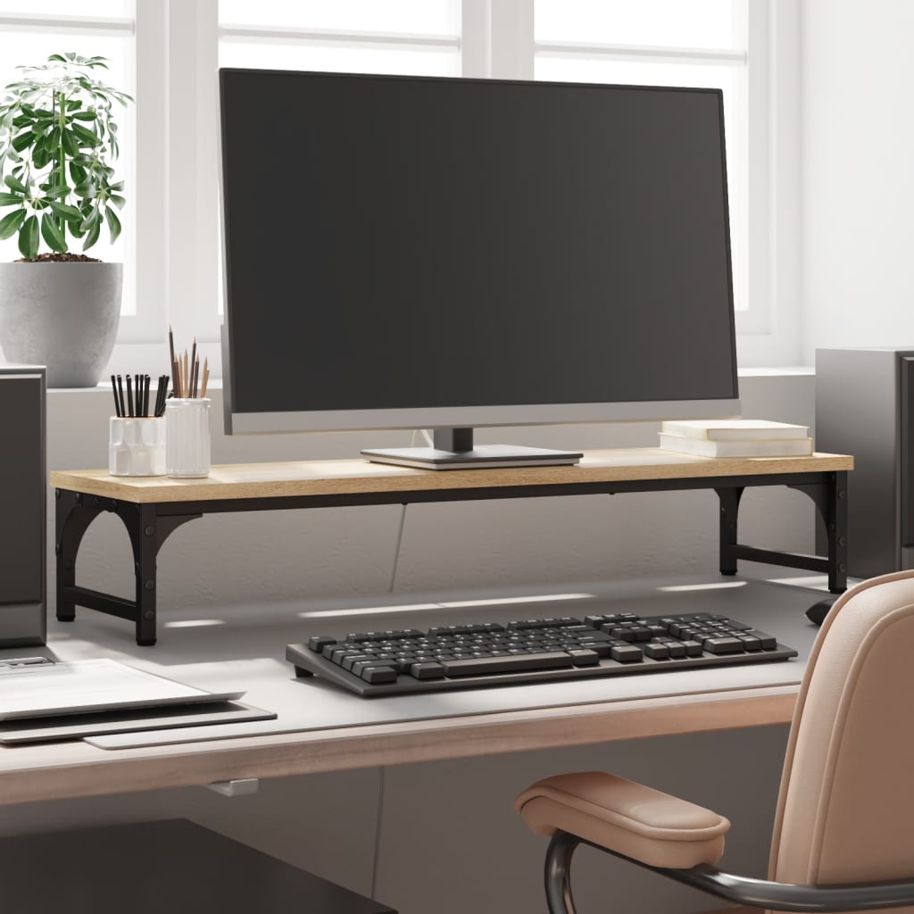 Soporte de pantalla madera de ingeniería negro 105x23x15,5 cm