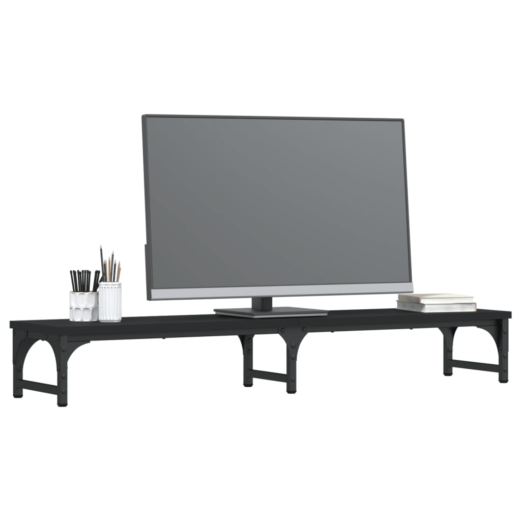 Soporte de pantalla madera de ingeniería negro 105x23x15,5 cm
