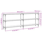 Mesa consola roble Sonoma 200x29x75 cm madera de ingeniería