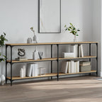 Mesa consola roble Sonoma 200x29x75 cm madera de ingeniería