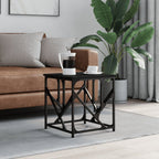 Mesa centro madera ingeniería y hierro gris Sonoma 80x80x45 cm