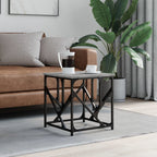 Mesa centro madera ingeniería y hierro gris Sonoma 80x80x45 cm