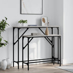 Mesa consola con estante madera ingeniería negra 100x29x75 cm