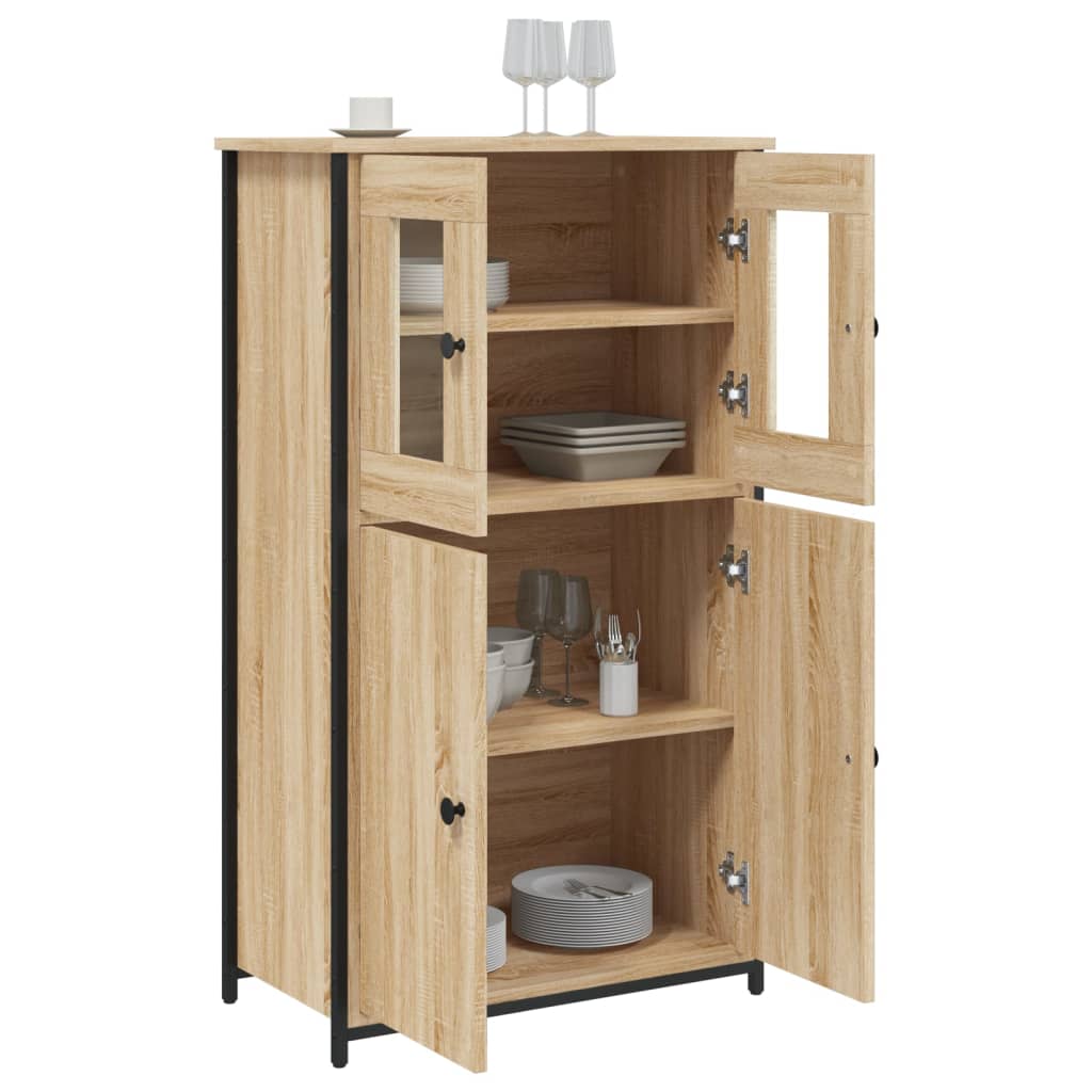 Aparador alto madera contrachapada roble Sonoma 62x32x106,5 cm