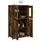 Aparador alto madera contrachapada roble ahumado 62x32x106,5 cm