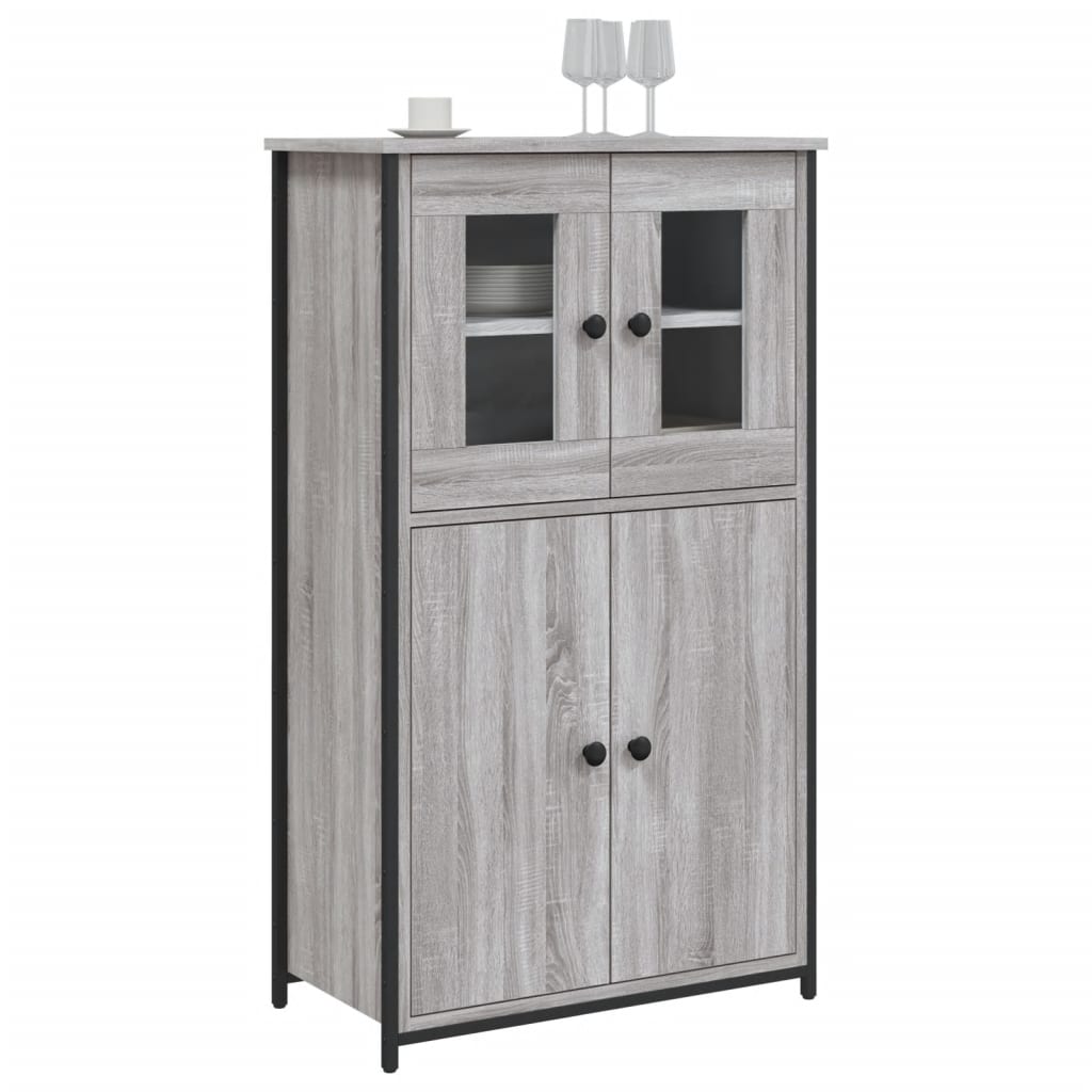Aparador alto madera contrachapada gris Sonoma 62x32x106,5 cm