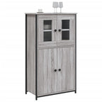 Aparador alto madera contrachapada gris Sonoma 62x32x106,5 cm