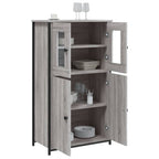 Aparador alto madera contrachapada gris Sonoma 62x32x106,5 cm