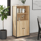 Aparador alto madera contrachapada roble Sonoma 62x32x106,5 cm