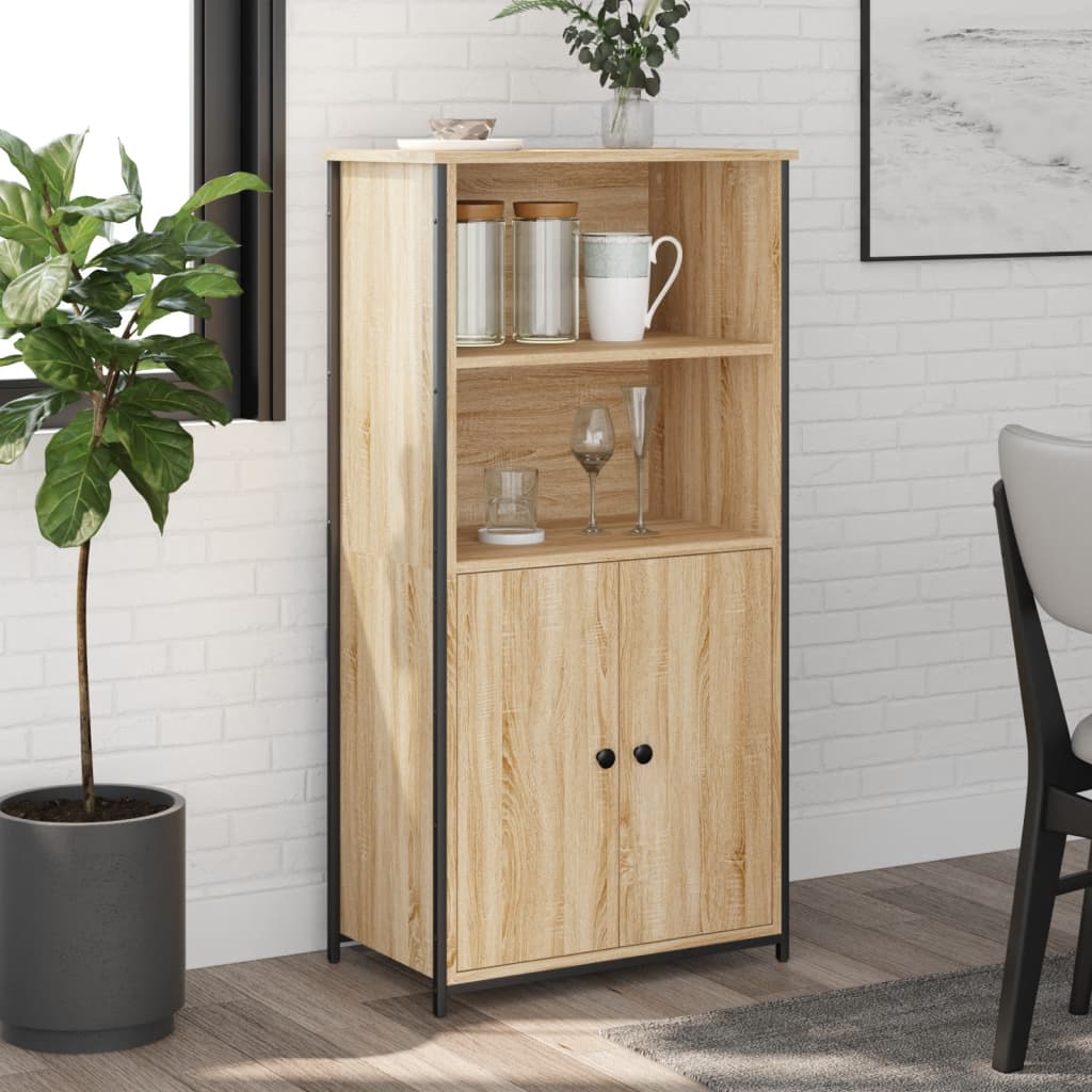 Aparador alto madera contrachapada roble Sonoma 62x32x106,5 cm