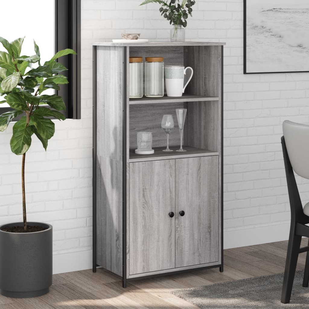 Aparador alto madera contrachapada roble Sonoma 62x32x106,5 cm