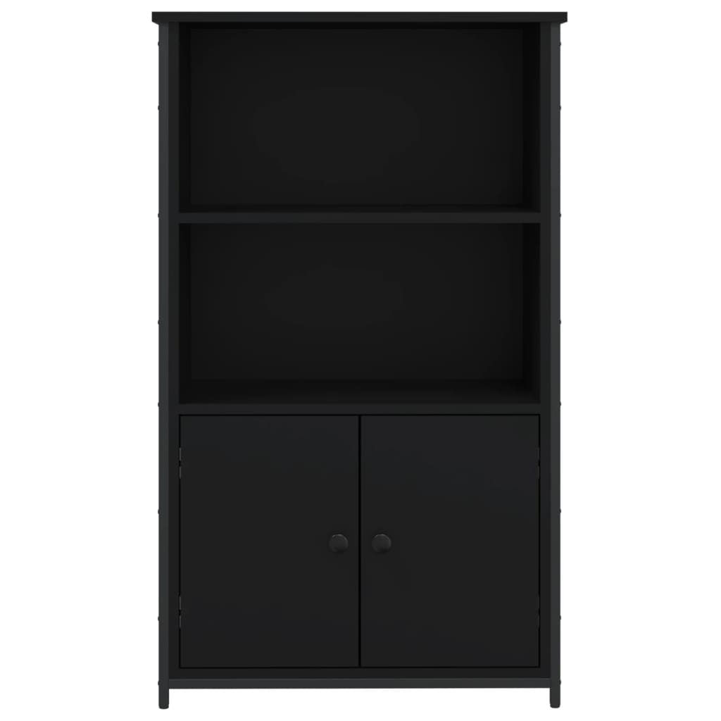 Aparador alto madera de ingeniería negro 62x32x103,5 cm
