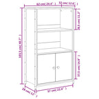 Aparador alto madera de ingeniería negro 62x32x103,5 cm