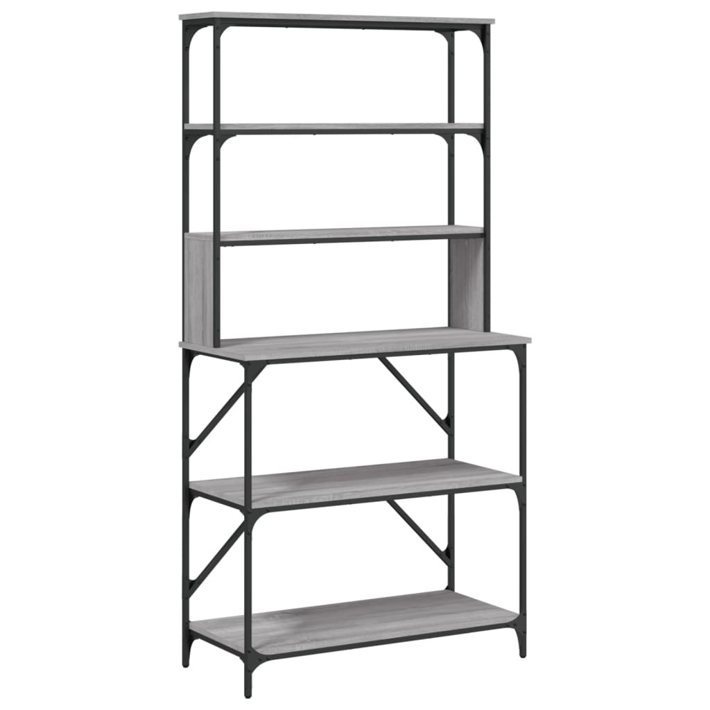 Estantería cocina 6 niveles madera gris Sonoma 90x40x180 cm