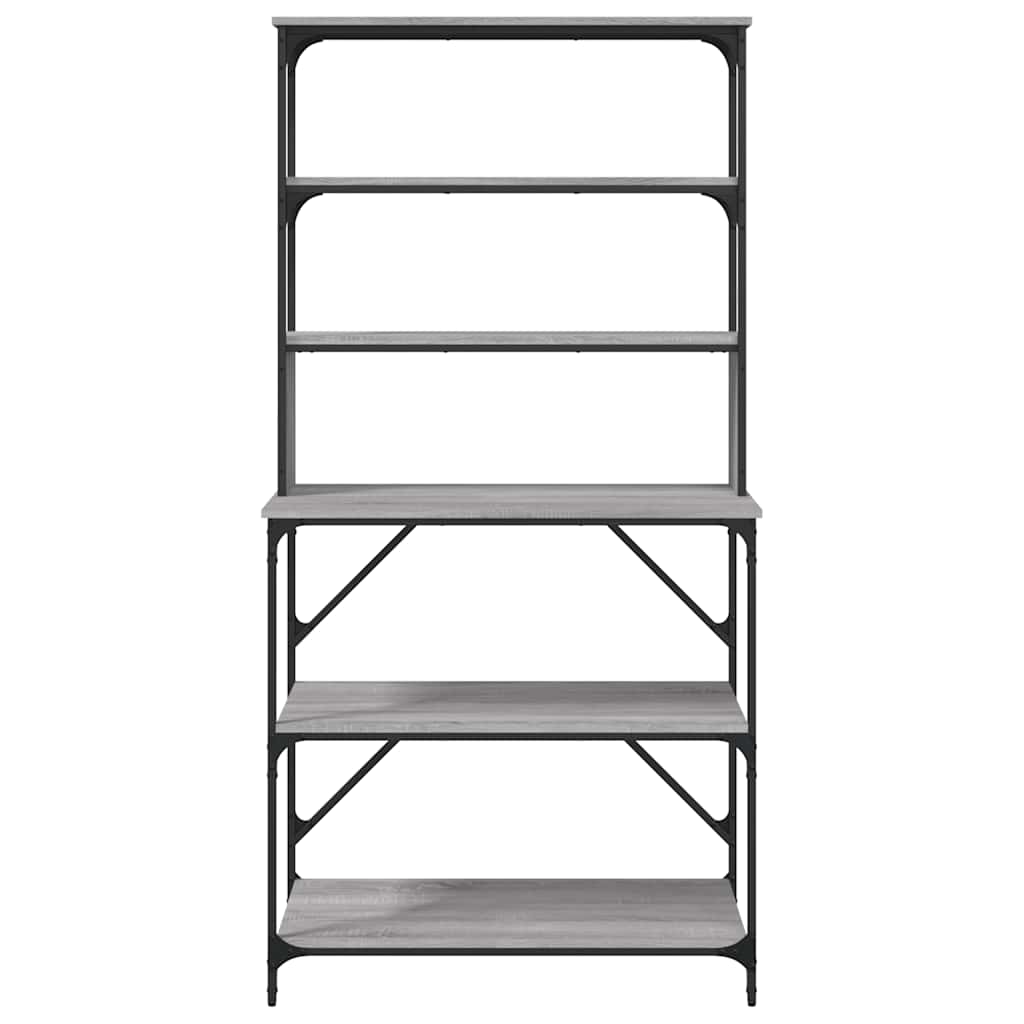 Estantería cocina 6 niveles madera gris Sonoma 90x40x180 cm