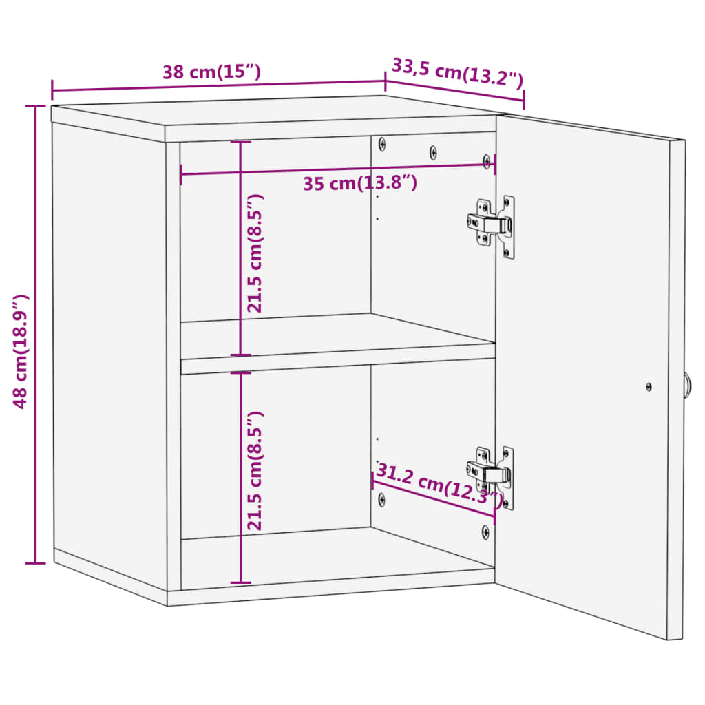 Mueble de baño de pared madera maciza mango marrón y negro