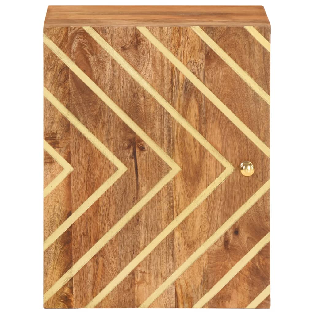 Mueble de baño de pared madera maciza mango marrón y negro