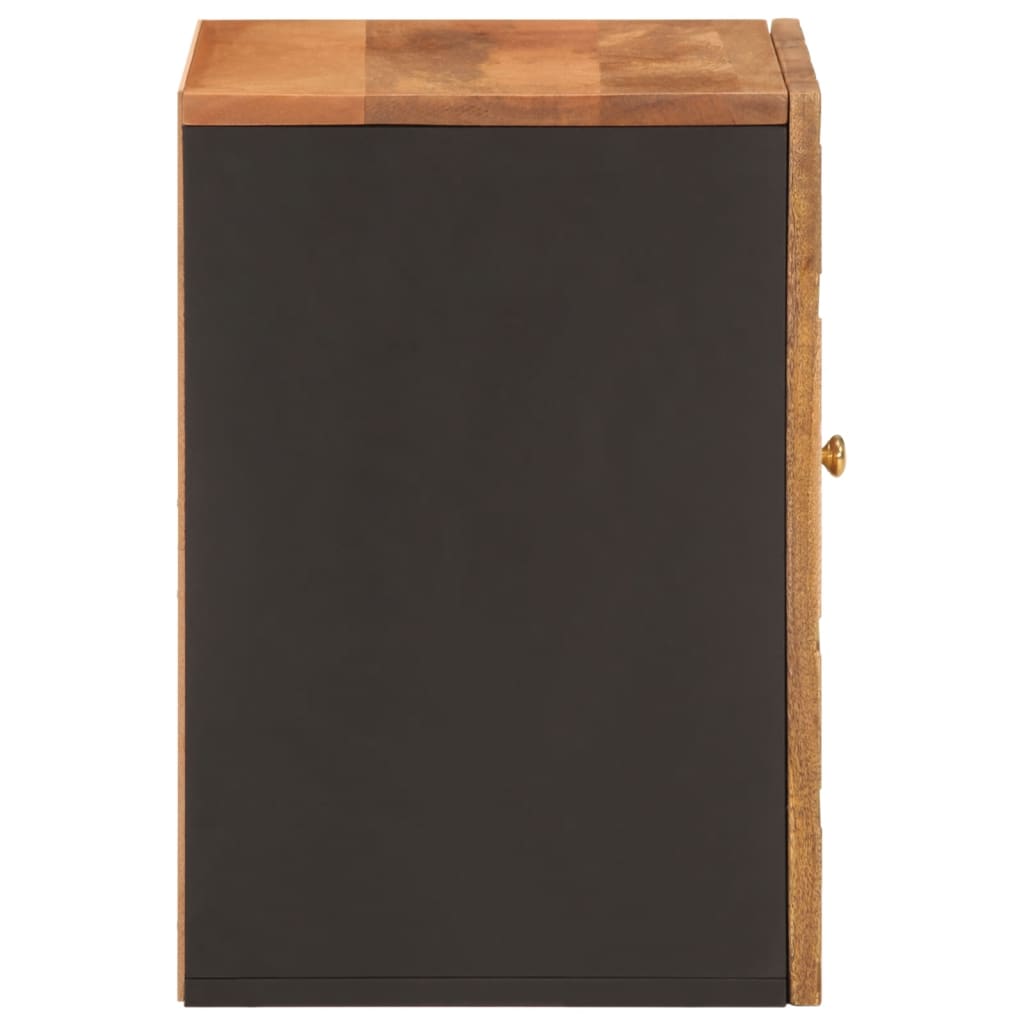 Mueble de baño de pared madera maciza mango marrón y negro