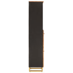 Mueble de baño madera maciza mango marrón negro 38x33,5x160 cm