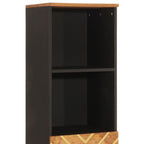 Mueble de baño madera maciza mango marrón negro 38x33,5x160 cm