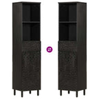 Mueble de baño de madera maciza de mango negro 38x33x160 cm