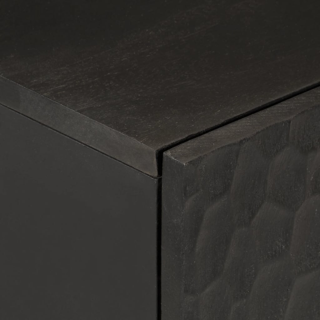 Aparador madera maciza de mango negro 40x33x75 cm