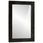 Espejo de baño madera maciza mango y vidrio negro 50x70x2,5 cm