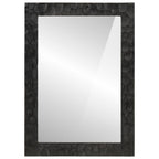 Espejo de baño madera maciza mango y vidrio negro 50x70x2,5 cm