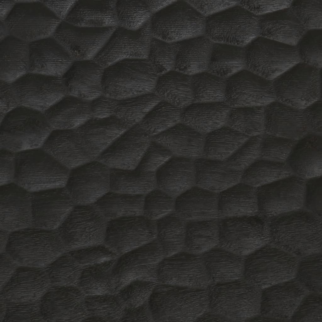 Espejo de baño madera maciza mango y vidrio negro 50x70x2,5 cm